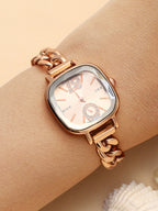Haute Sauce The Celeste Chainlink Square Watch - Rose Gold