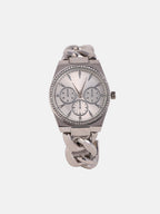 Haute Sauce The Three-Dial Chunkylink Cushion Watch - Metallic Silver