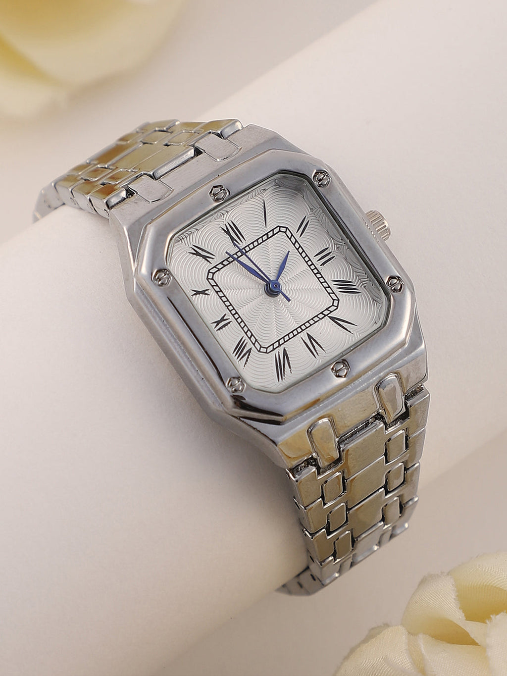 Haute Sauce The Torque Roman Square Watch - Metallic Silver