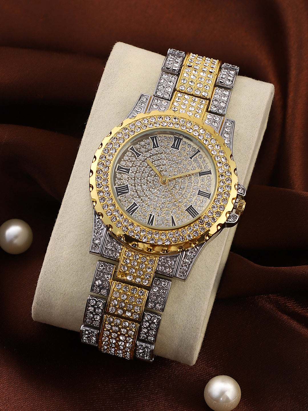 The Roman Zilienne Round Watch - Metallic Silver & California Gold