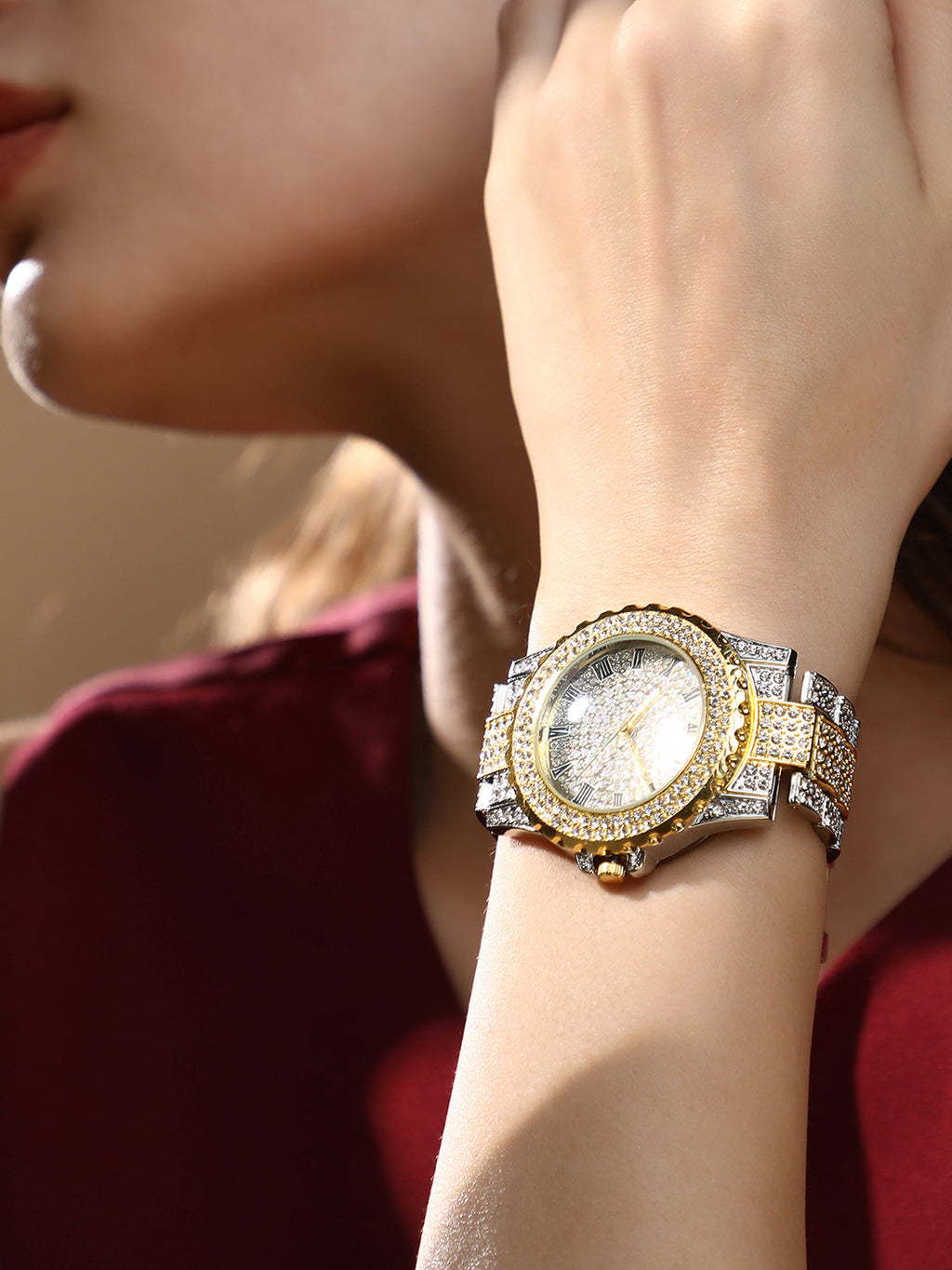 The Roman Zilienne Round Watch - Metallic Silver & California Gold