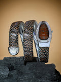 Haute Sauce The Aurora Wrap Oval Watch -  Leopard Brown