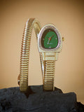 The Aurelia Gem Wrap Oval Watch -  Emerald Green