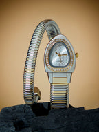 Haute Sauce The Aurelia Gem Wrap Oval Watch -  Metallic Silver