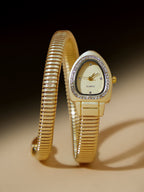 Haute Sauce The Aurelia Gem Wrap Oval Watch -  Champagne Gold