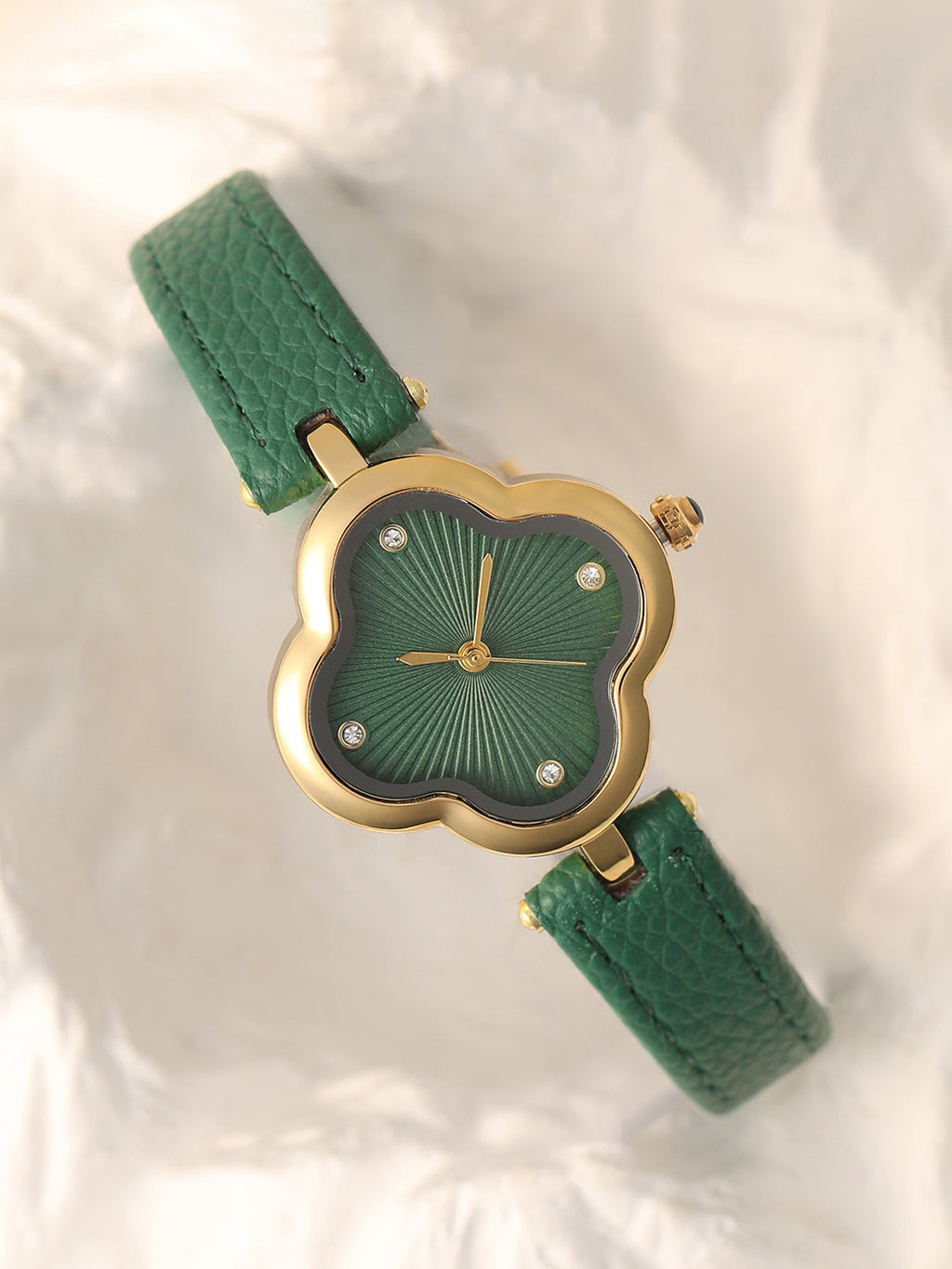 The Bloom Dial Watch - Emerald Green