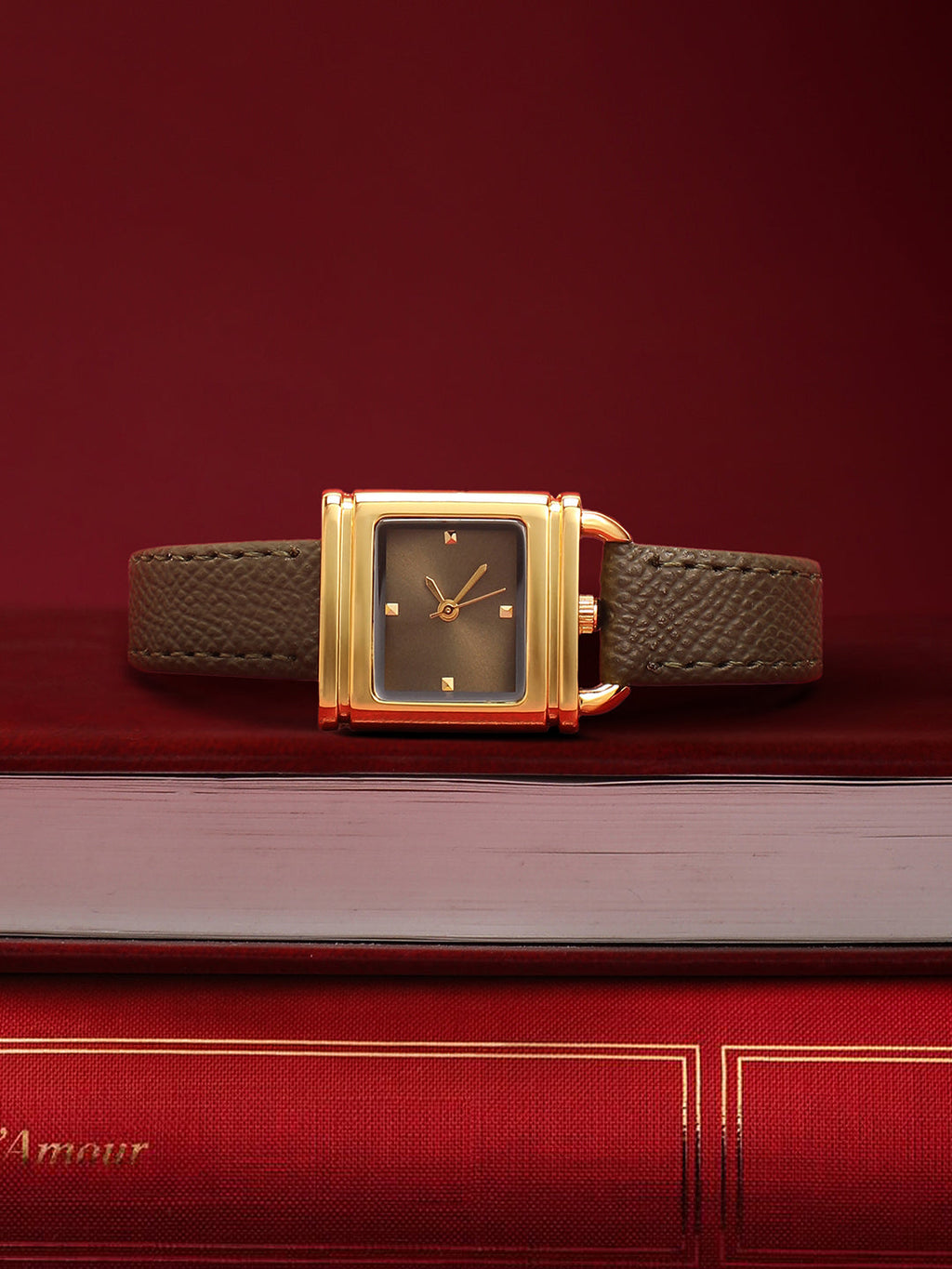 The Vintage Square Watch - Cocoa Brown