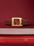 The Vintage Square Watch - Crimson Red