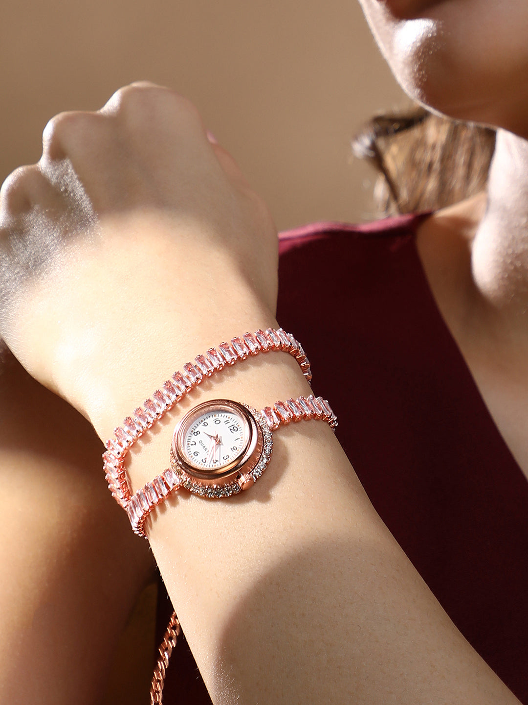 Haute Sauce The Crystalized Wrap Round Watch - Rose Gold