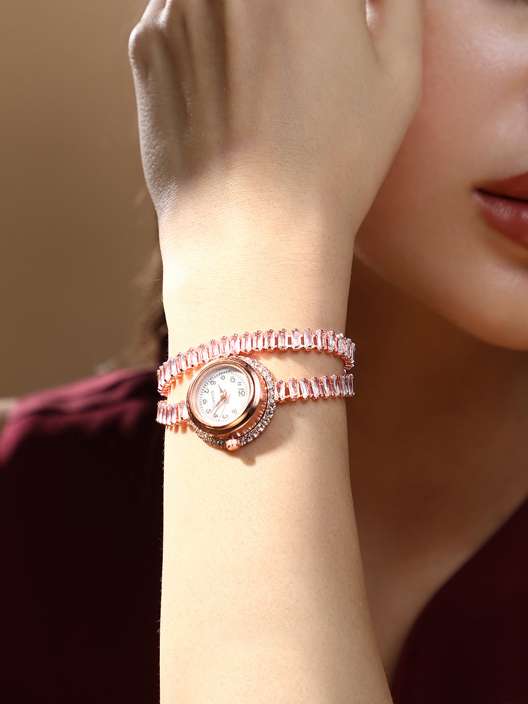 Haute Sauce The Crystalized Wrap Round Watch - Rose Gold