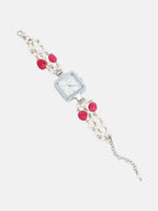 Haute Sauce The Begum Square Watch - Ruby Red
