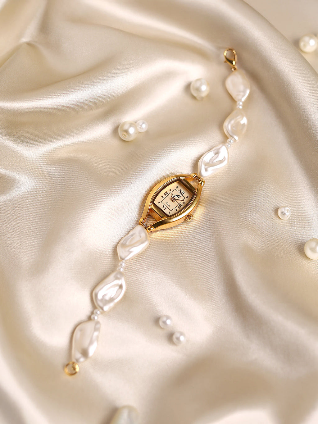 Haute Sauce The Nona-Pearl Rectangle Watch - Pearl White
