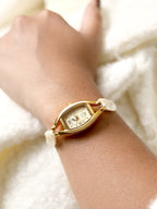 Haute Sauce The Nona-Pearl Rectangle Watch - Pearl White