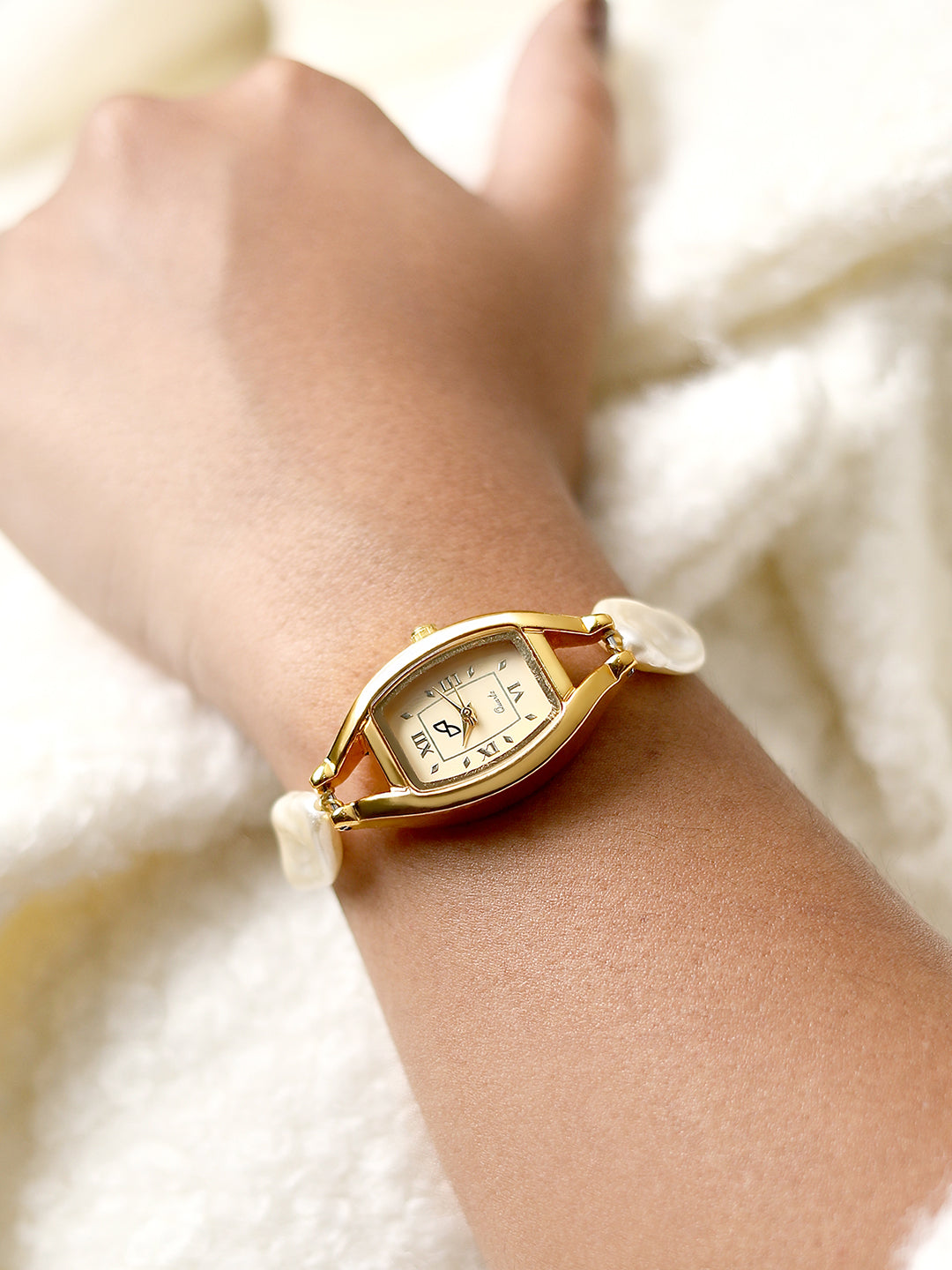 Haute Sauce The Nona-Pearl Rectangle Watch - Pearl White