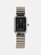 The Downtown Chain Rectangle Watch - Onyx Black