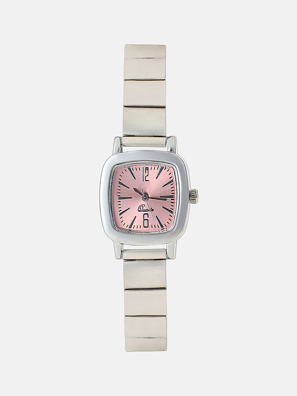 The Rosé Square Watch - Crystal Silver