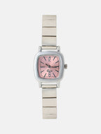 The Rosé Square Watch - Crystal Silver