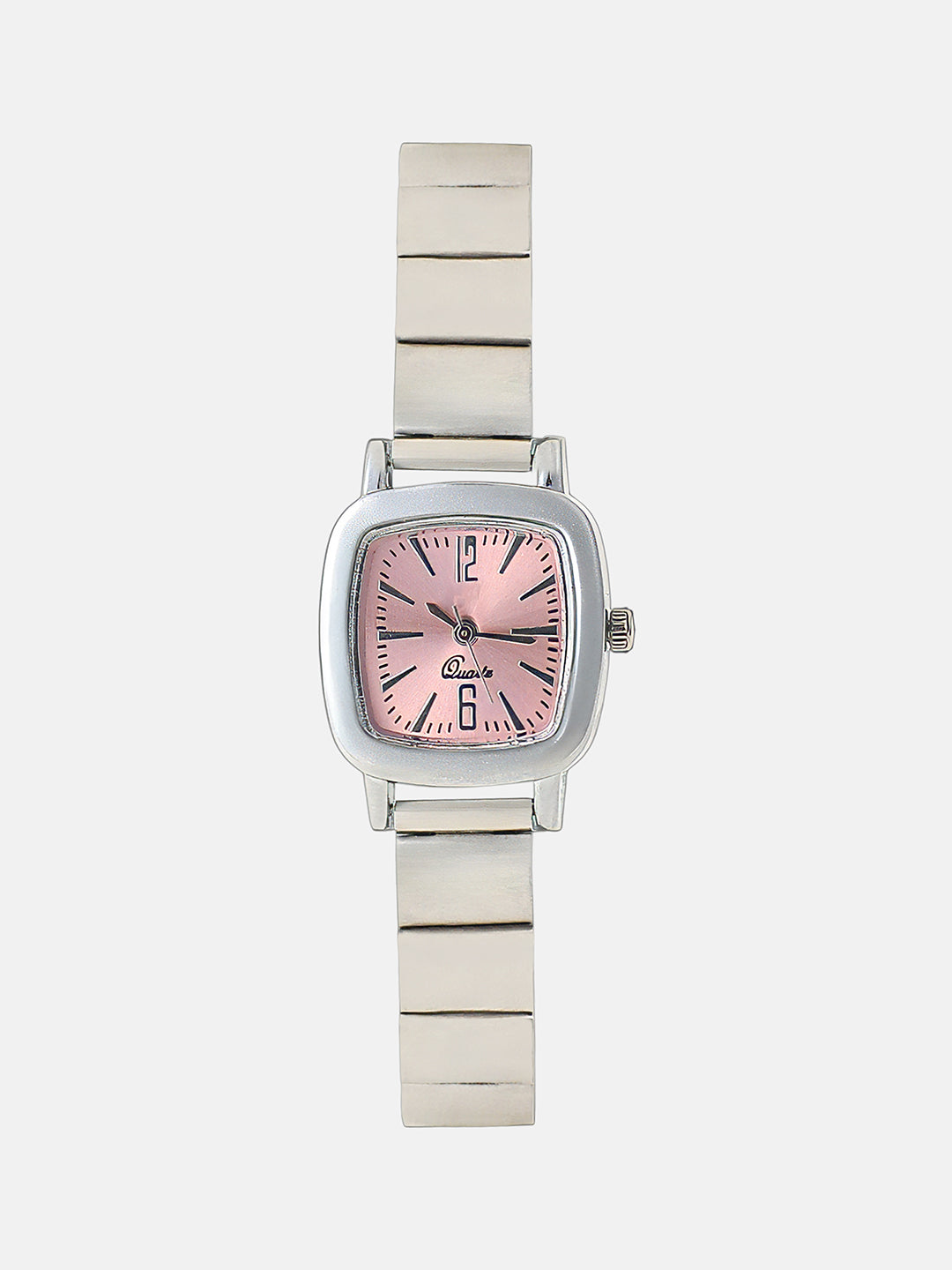 The Rosé Square Watch - Crystal Silver