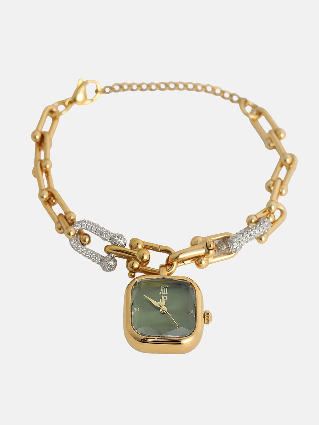 The Noir Rectangle Watch - Gold