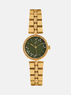 The Ruby Crystal Chain Watch - Gold