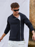 Campus Sutra Sweatshirt With Asymmetriclal Zip