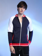 Campus Sutra Zip-Front Jacket With Raglan Sleeve