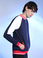 Campus Sutra Zip-Front Jacket With Raglan Sleeve