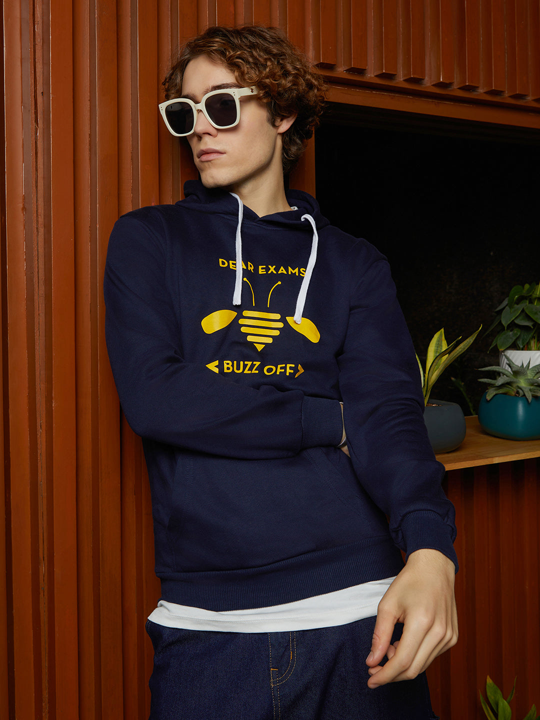 Campus Sutra Buzz Off Pullover Hoodie