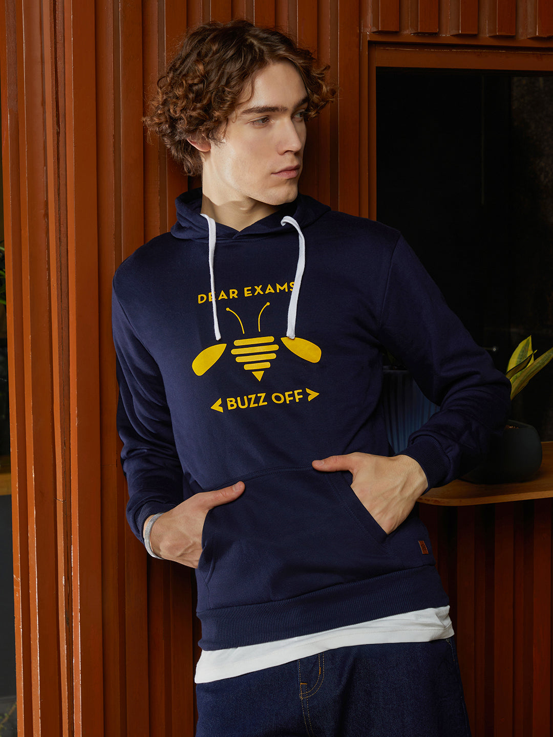 Campus Sutra Buzz Off Pullover Hoodie