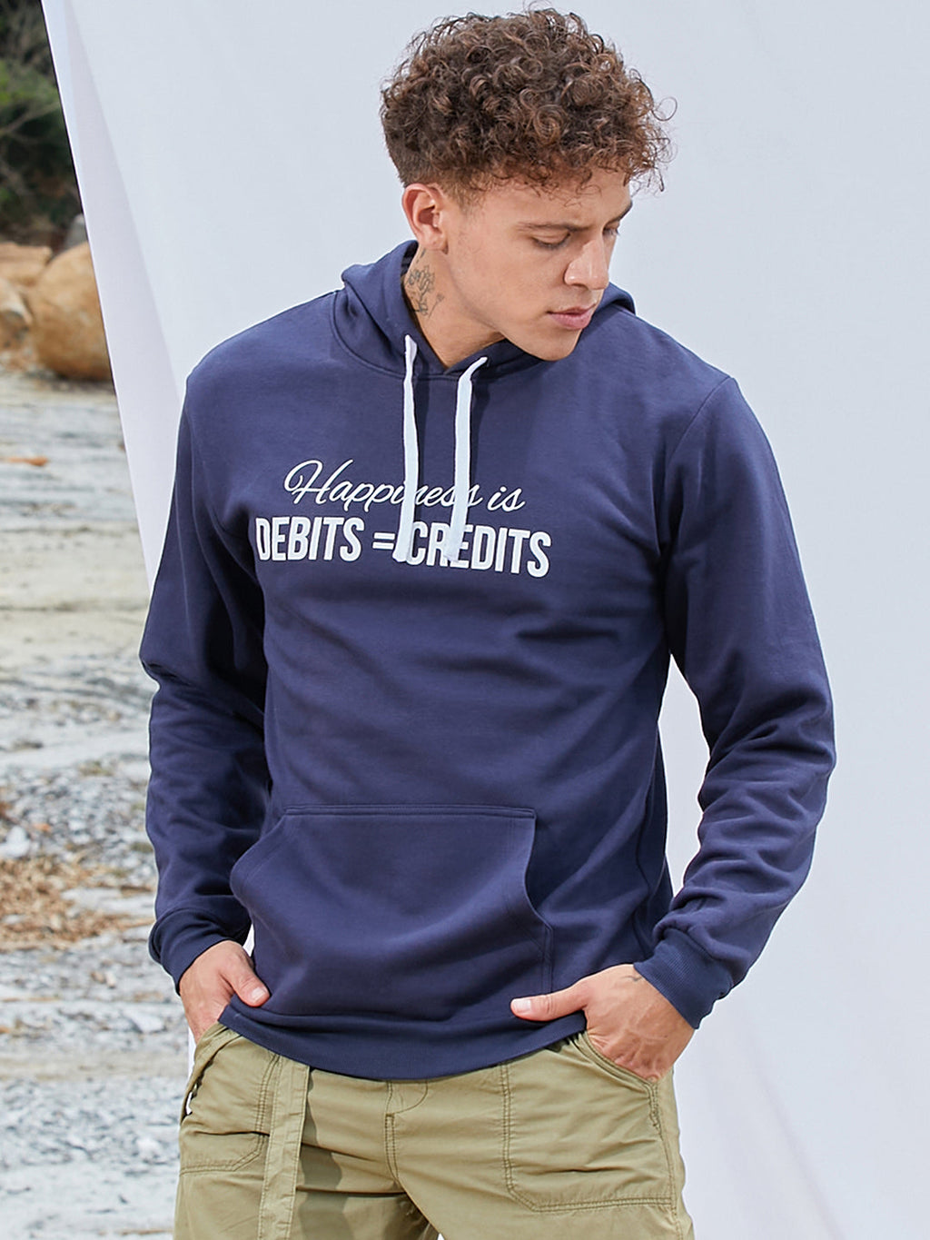 Campus Sutra Happiness Is Hoodie With Kangaroo Pocket