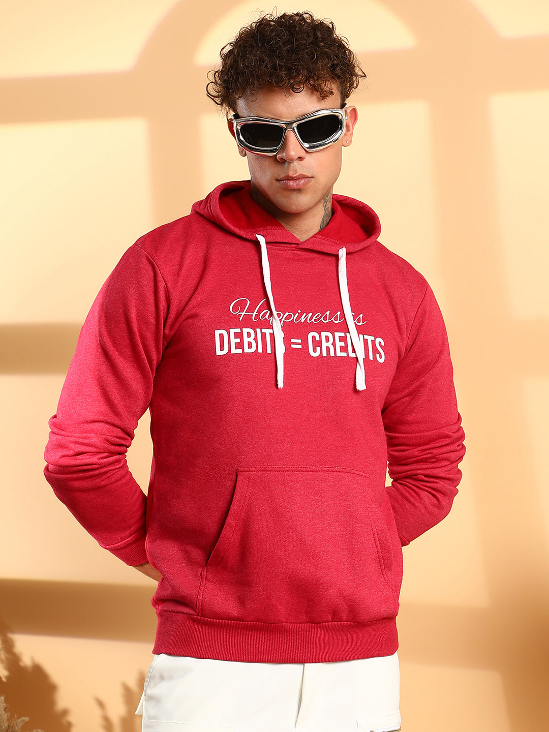 Campus Sutra Happiness Is Hoodie With Kangaroo Pocket