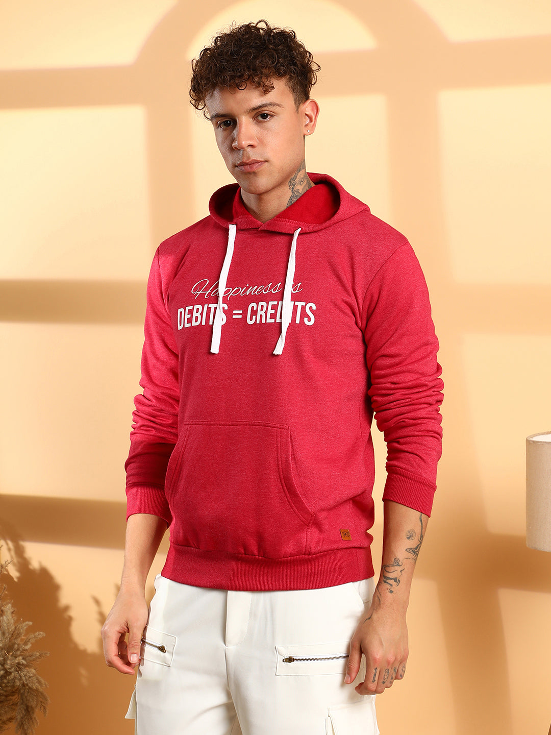 Campus Sutra Happiness Is Hoodie With Kangaroo Pocket