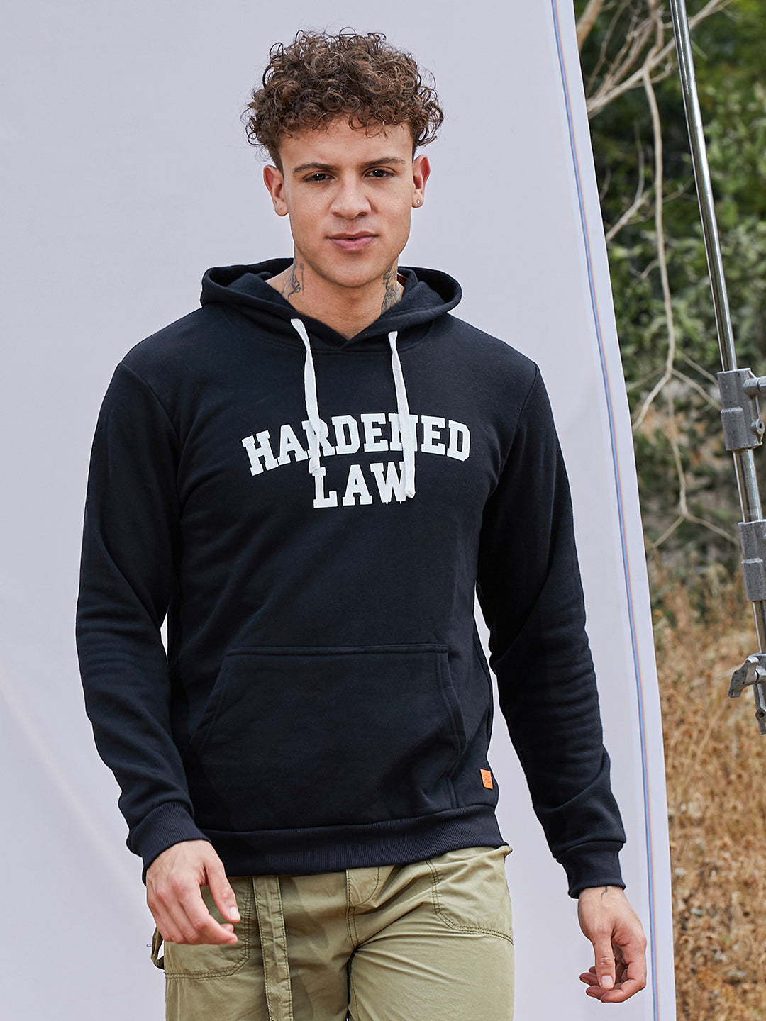 Campus Sutra Hardened Law Hoodie With Kangaroo Pocket