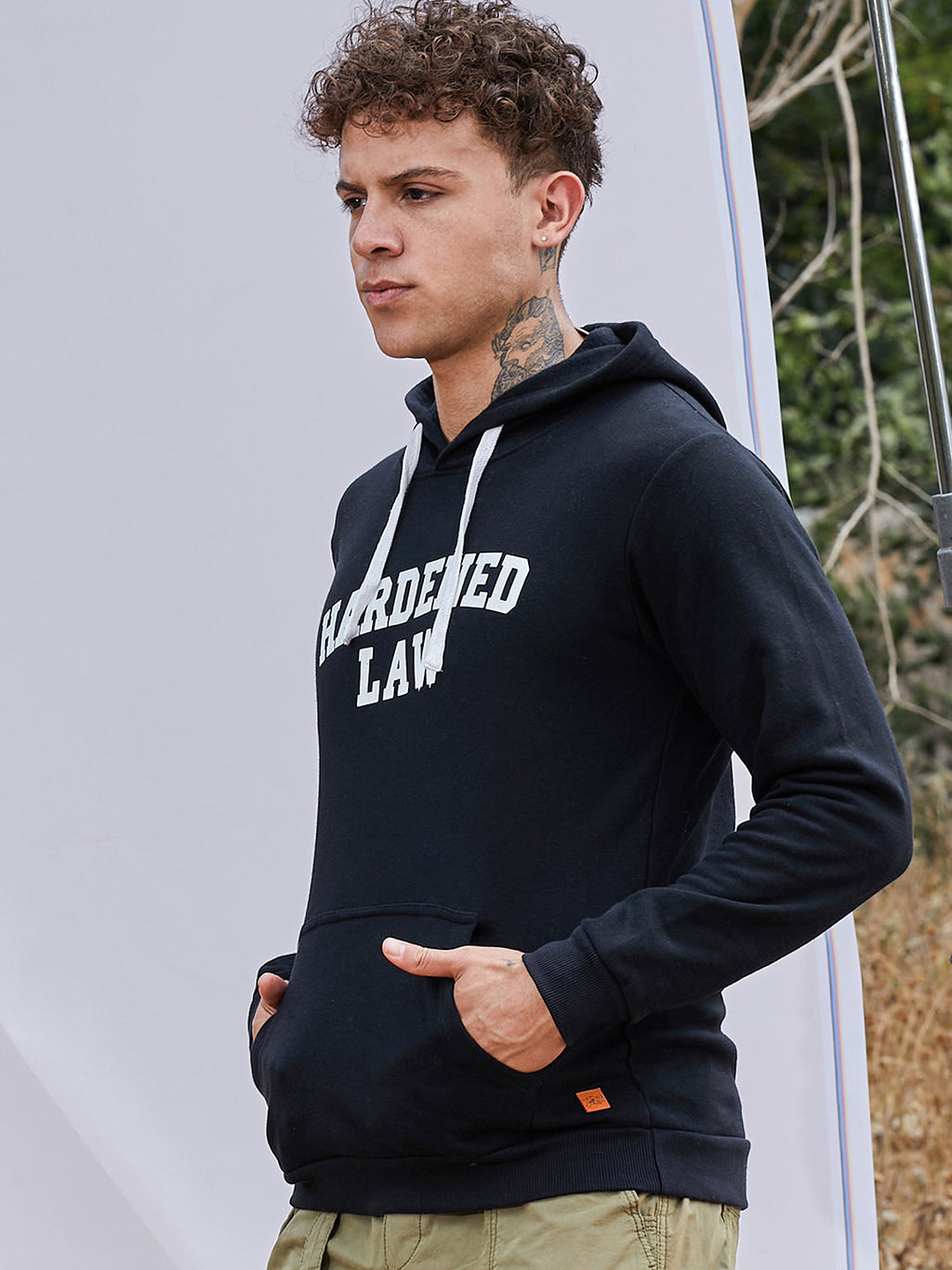 Campus Sutra Hardened Law Hoodie With Kangaroo Pocket
