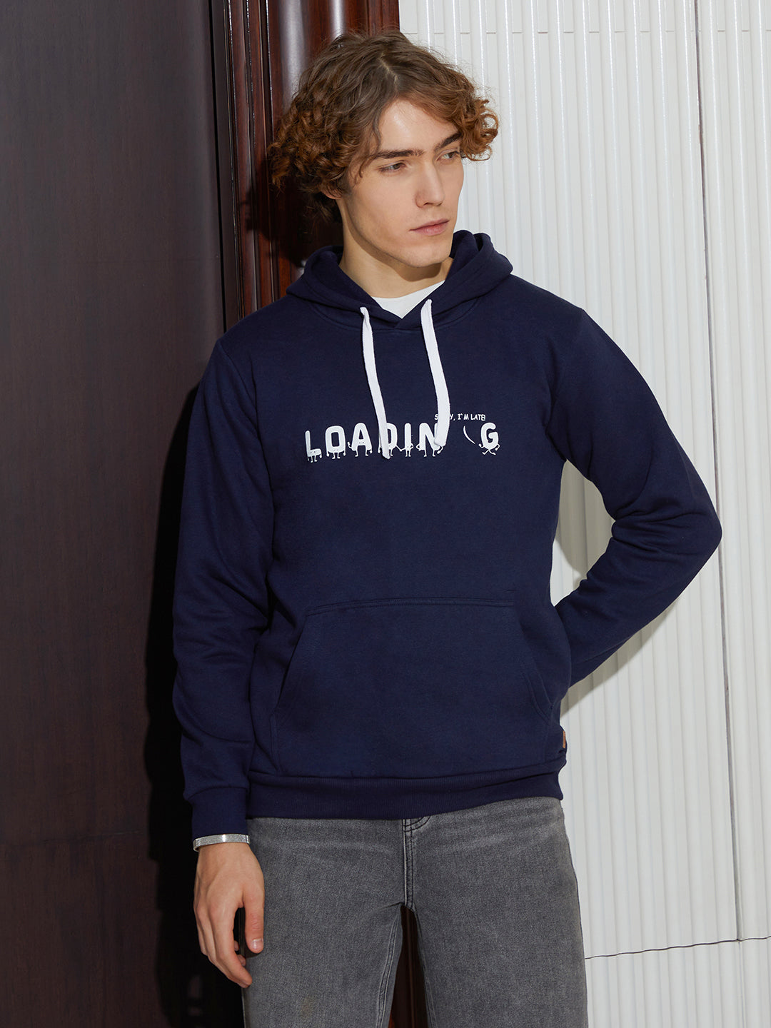 Campus Sutra Loading Pullover Hoodie