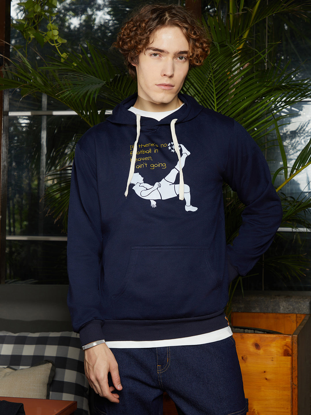Campus Sutra Football Pullover Hoodie
