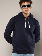 Campus Sutra Pullover Hoodie With Contrast Drawstring