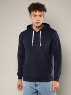 Campus Sutra Pullover Hoodie With Contrast Drawstring