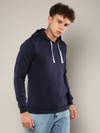 Campus Sutra Pullover Hoodie With Contrast Drawstring