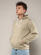 Campus Sutra Pullover Hoodie With Contrast Drawstring