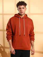 Campus Sutra Oversized Pullover Sweatshirt With Kangaroo Pocket