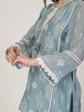 ShopKapaas Ocean Blue Lace Set - Without Dupatta