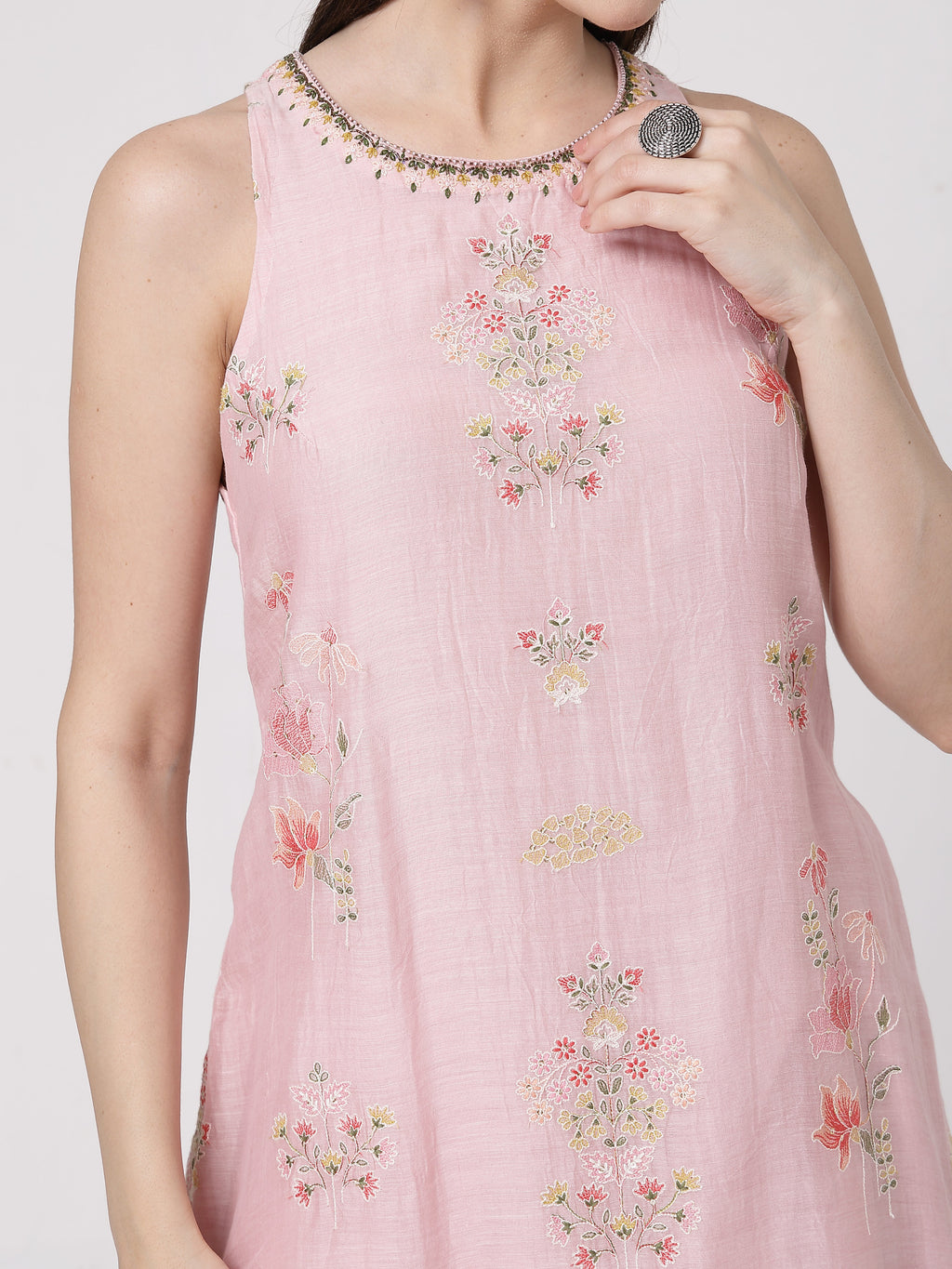 ShopKapaas Pearl Pink A-line Salwar Set - With Dupatta