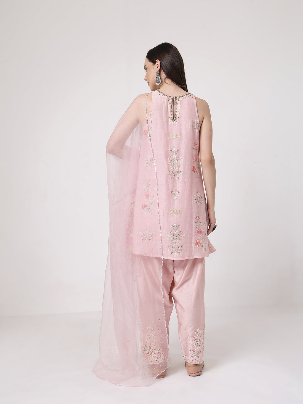 ShopKapaas Pearl Pink A-line Salwar Set - With Dupatta