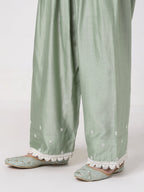ShopKapaas Sage Green Lace Set - Without Dupatta