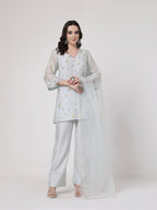ShopKapaas Mint Blue A-line Set - With Dupatta