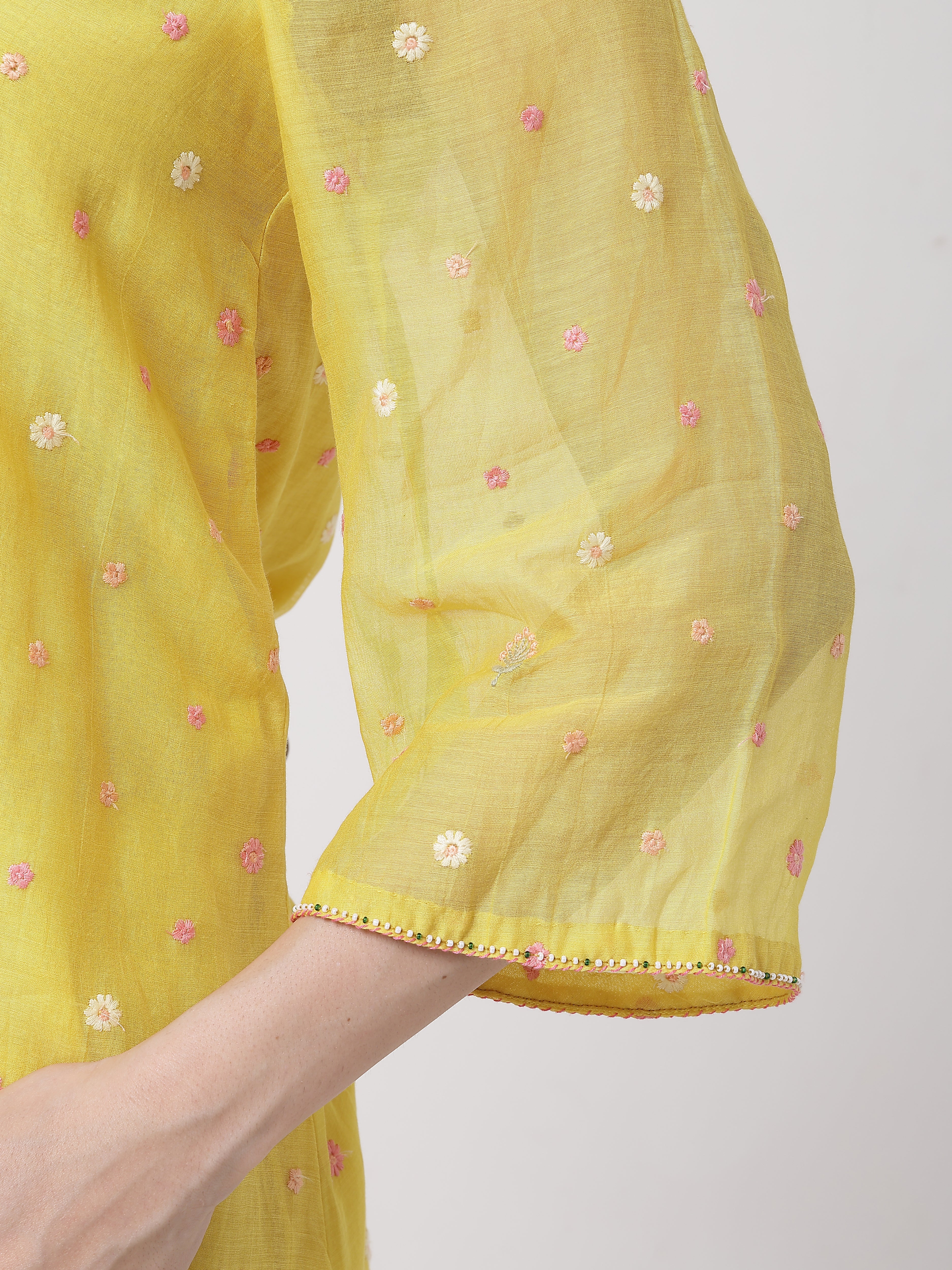 ShopKapaas Kesari Flared Sants Set - Without Dupatta