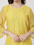 ShopKapaas Kesari Flared Sants Set - Without Dupatta