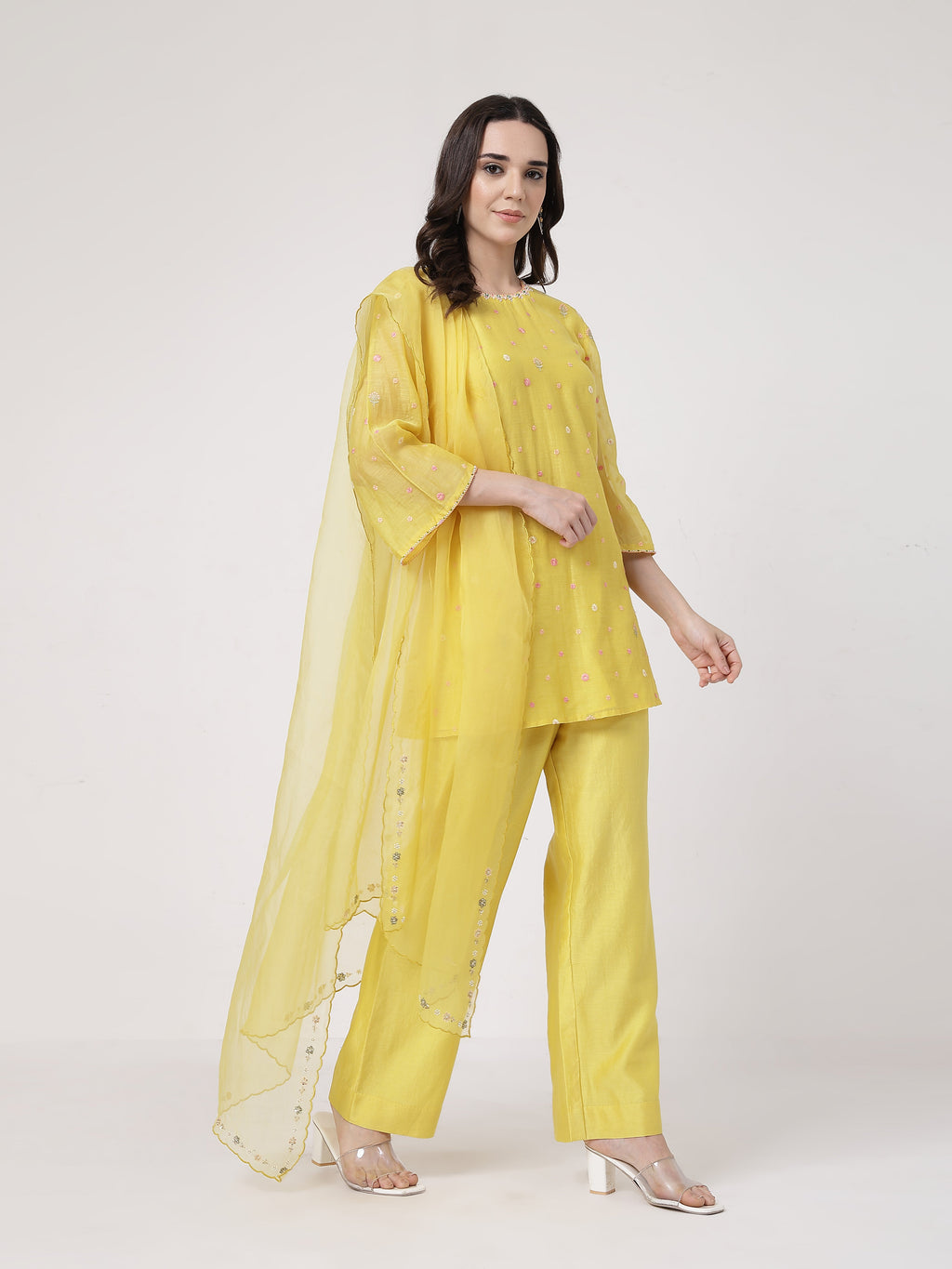 ShopKapaas Kesari Flared Sants Set - Without Dupatta