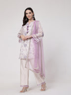 ShopKapaas Lilac Tassels Kurta Set - With Dupatta